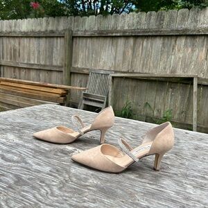 Nina BRYSTOL ALAMO‎ TAN SUEDE MID-HEEL D'ORSAY DRESS PUMP  size 6